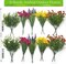 20 Bundles Artificial Flowers for Outdoors, UV Resistant Fake Plants, Faux Plastic Flowers for Home, Window Box, Porch, Indoor, Cemetery, Fall, Summer Decor